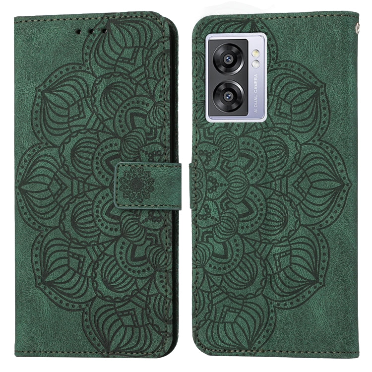 For OPPO A57 2022 Mandala Embossed Flip Leather Phone Case