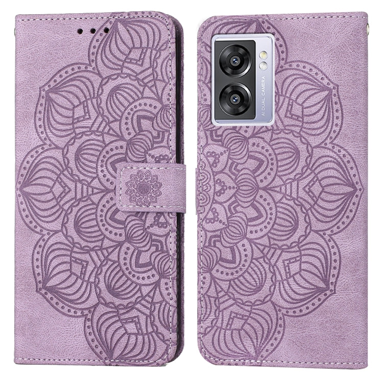 For OPPO A57 2022 Mandala Embossed Flip Leather Phone Case