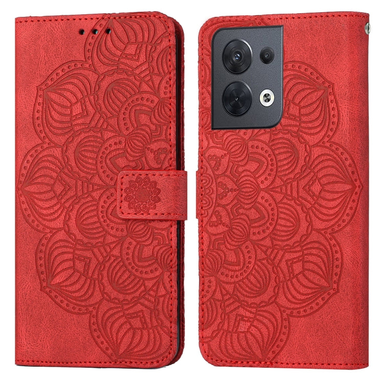 For OPPO Reno8 Mandala Embossed Flip Leather Phone Case