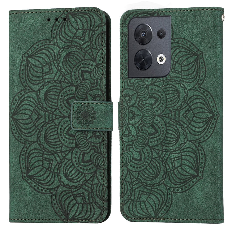 For OPPO Reno8 Mandala Embossed Flip Leather Phone Case