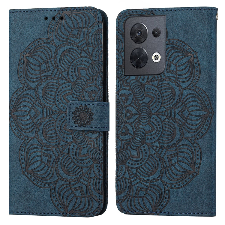 For OPPO Reno8 Mandala Embossed Flip Leather Phone Case