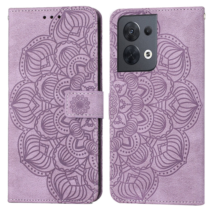 For OPPO Reno8 Mandala Embossed Flip Leather Phone Case