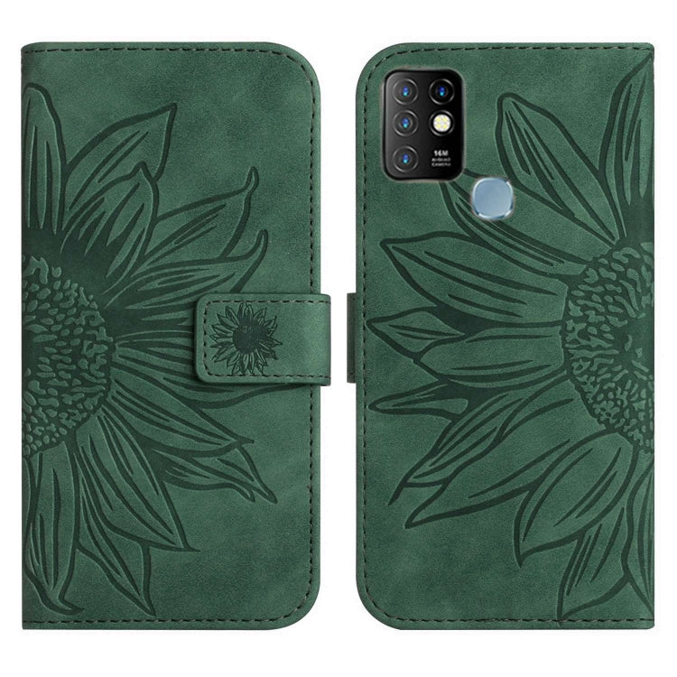 For Infinix Hot 10 Skin Feel Sun Flower Pattern Flip Leather Phone Case with Lanyard
