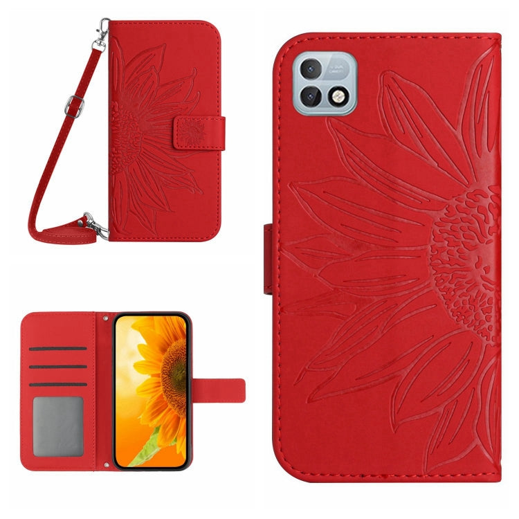 For Infinix Hot 10i / Smart 5 Pro Skin Feel Sun Flower Pattern Flip Leather Phone Case with Lanyard