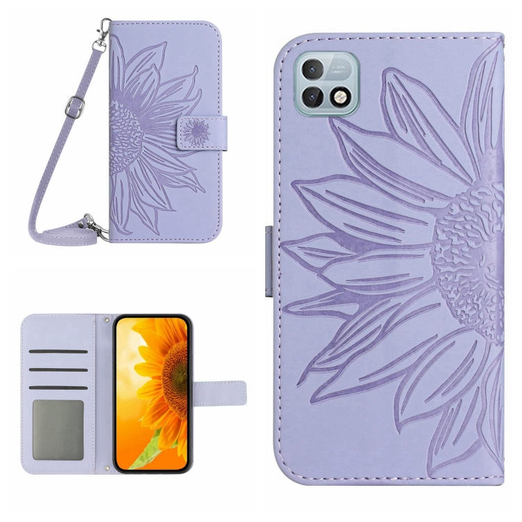 For Infinix Hot 10i / Smart 5 Pro Skin Feel Sun Flower Pattern Flip Leather Phone Case with Lanyard