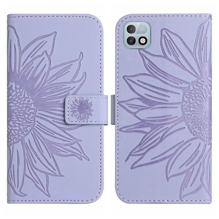 For Infinix Hot 10i / Smart 5 Pro Skin Feel Sun Flower Pattern Flip Leather Phone Case with Lanyard