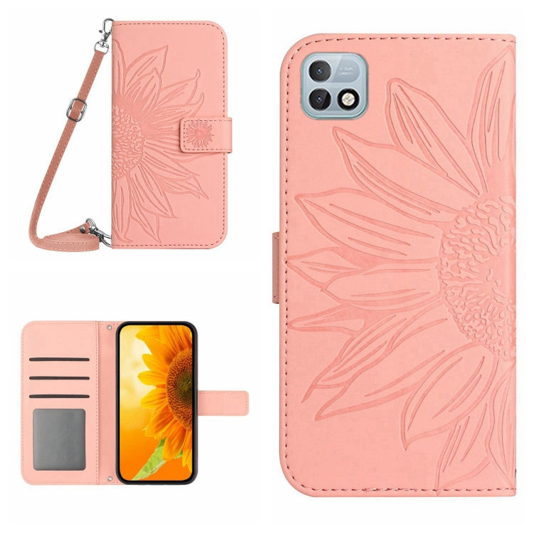 For Infinix Hot 10i / Smart 5 Pro Skin Feel Sun Flower Pattern Flip Leather Phone Case with Lanyard