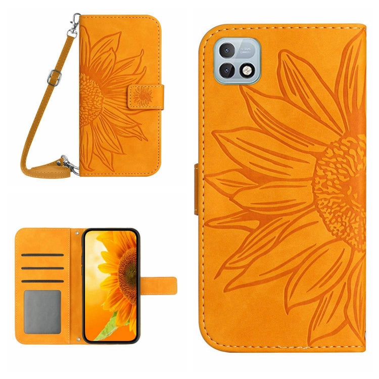 For Infinix Hot 10i / Smart 5 Pro Skin Feel Sun Flower Pattern Flip Leather Phone Case with Lanyard