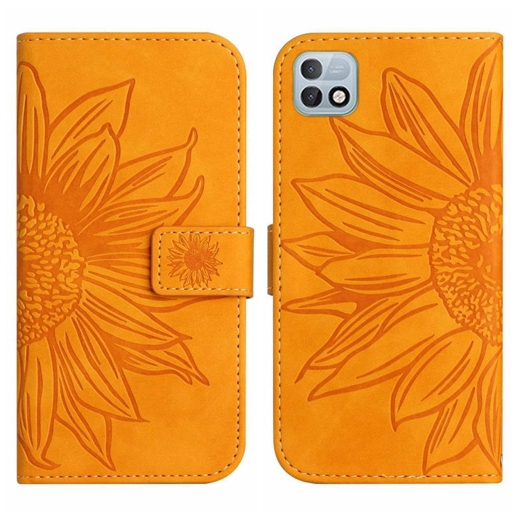 For Infinix Hot 10i / Smart 5 Pro Skin Feel Sun Flower Pattern Flip Leather Phone Case with Lanyard
