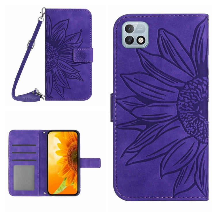 For Infinix Hot 10i / Smart 5 Pro Skin Feel Sun Flower Pattern Flip Leather Phone Case with Lanyard