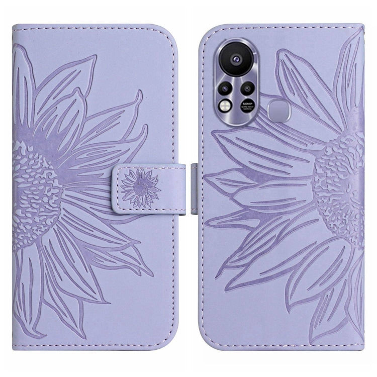 For Infinix Hot 11S Skin Feel Sun Flower Pattern Flip Leather Phone Case with Lanyard