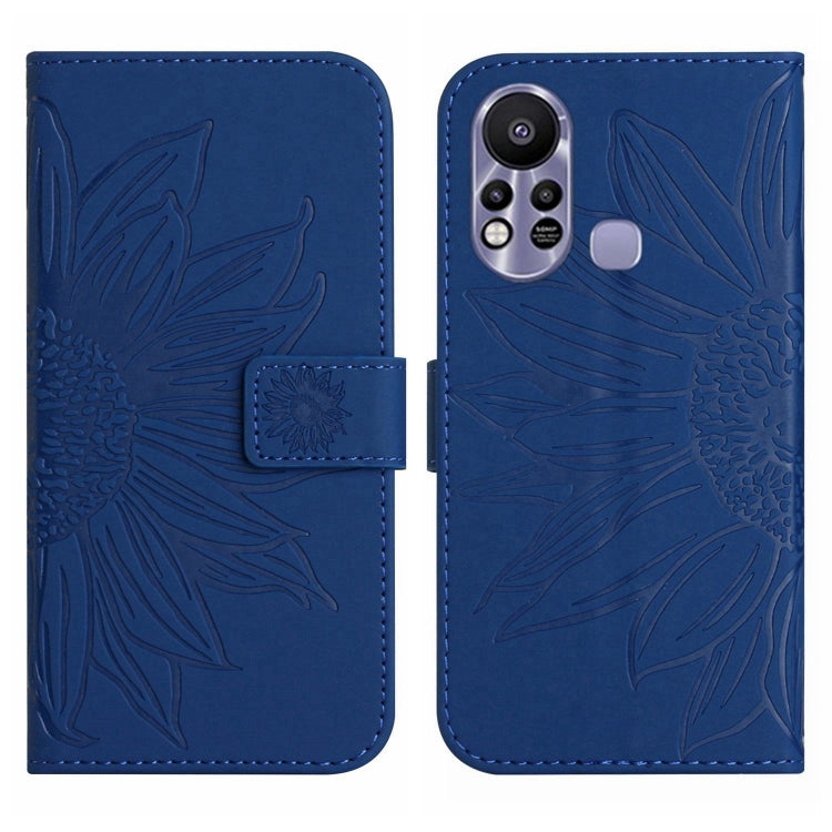 For Infinix Hot 11S Skin Feel Sun Flower Pattern Flip Leather Phone Case with Lanyard