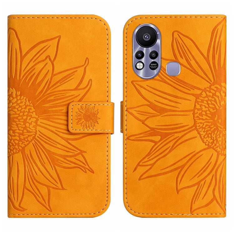 For Infinix Hot 11S Skin Feel Sun Flower Pattern Flip Leather Phone Case with Lanyard