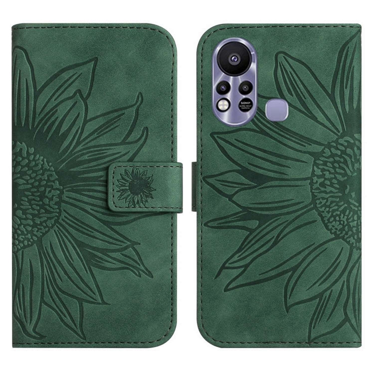 For Infinix Hot 11S Skin Feel Sun Flower Pattern Flip Leather Phone Case with Lanyard