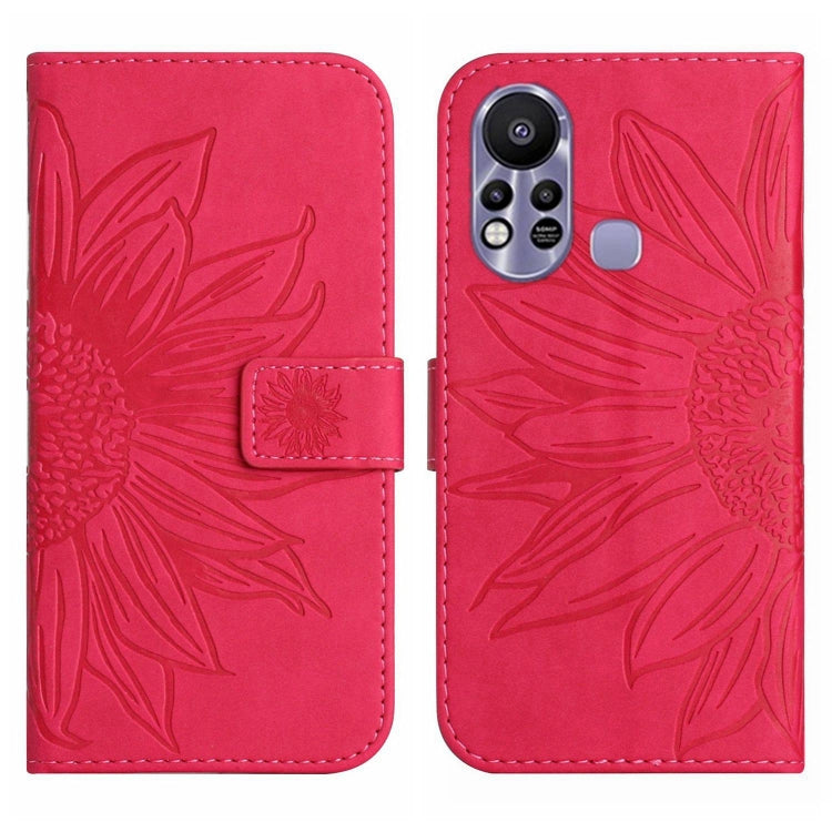 For Infinix Hot 11S Skin Feel Sun Flower Pattern Flip Leather Phone Case with Lanyard