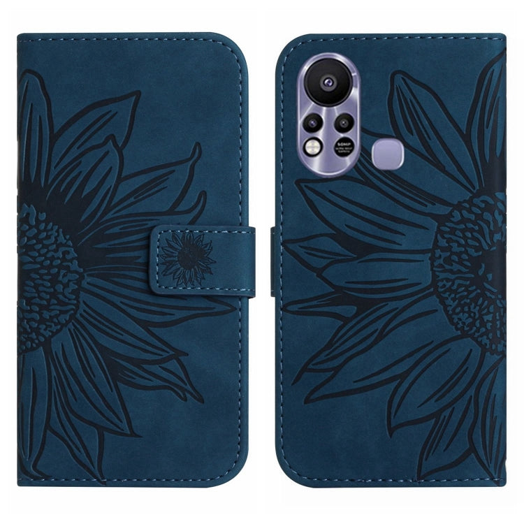 For Infinix Hot 11S Skin Feel Sun Flower Pattern Flip Leather Phone Case with Lanyard