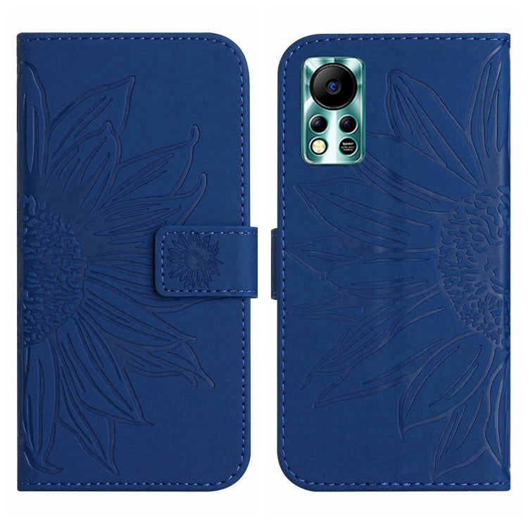 For Infinix Hot 11S NFC Skin Feel Sun Flower Pattern Flip Leather Phone Case with Lanyard