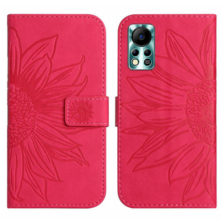 For Infinix Hot 11S NFC Skin Feel Sun Flower Pattern Flip Leather Phone Case with Lanyard