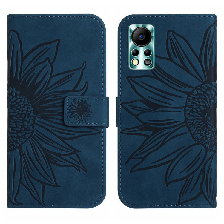 For Infinix Hot 11S NFC Skin Feel Sun Flower Pattern Flip Leather Phone Case with Lanyard