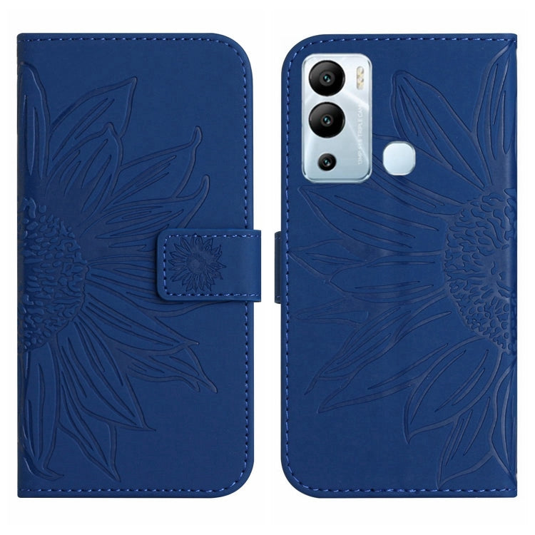 For Infinix Hot 12i Skin Feel Sun Flower Pattern Flip Leather Phone Case with Lanyard