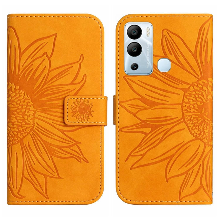 For Infinix Hot 12i Skin Feel Sun Flower Pattern Flip Leather Phone Case with Lanyard