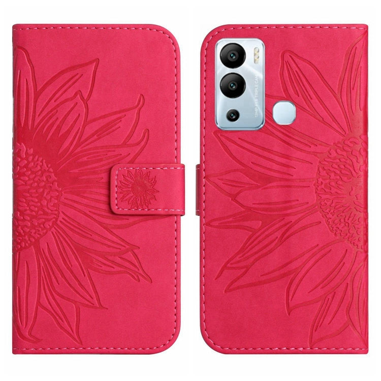 For Infinix Hot 12i Skin Feel Sun Flower Pattern Flip Leather Phone Case with Lanyard