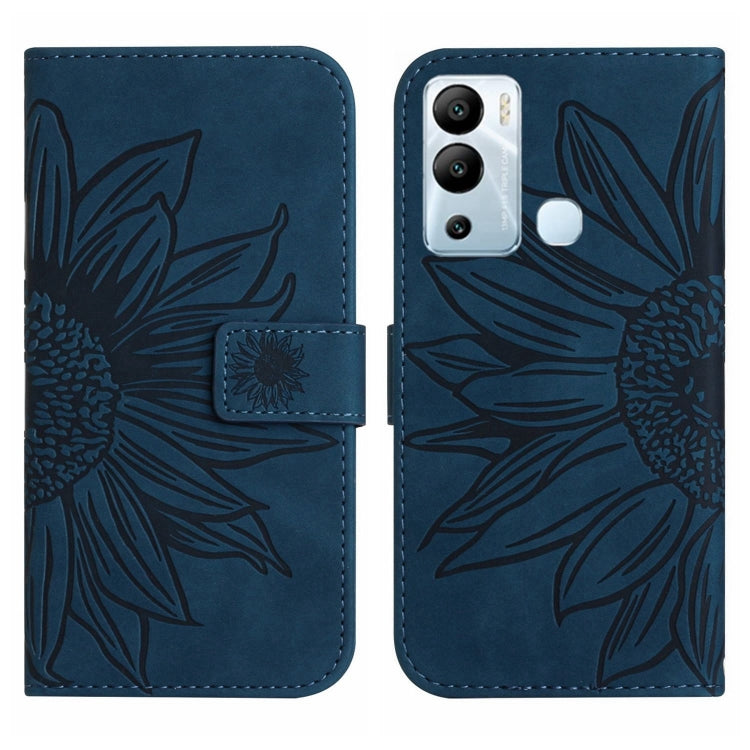 For Infinix Hot 12i Skin Feel Sun Flower Pattern Flip Leather Phone Case with Lanyard
