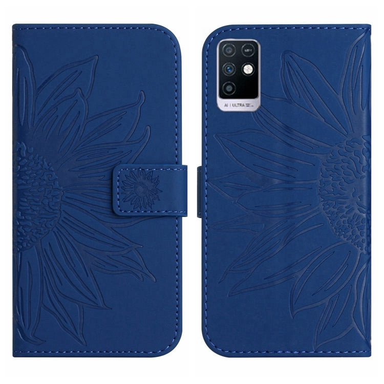 For Infinix Note 10 Skin Feel Sun Flower Pattern Flip Leather Phone Case with Lanyard