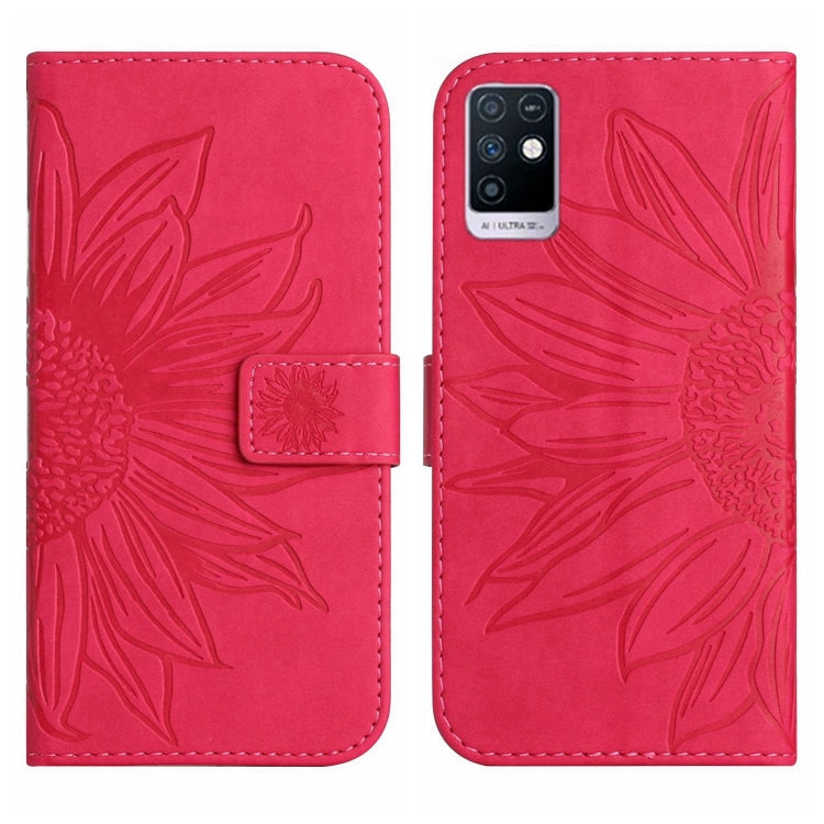 For Infinix Note 10 Skin Feel Sun Flower Pattern Flip Leather Phone Case with Lanyard
