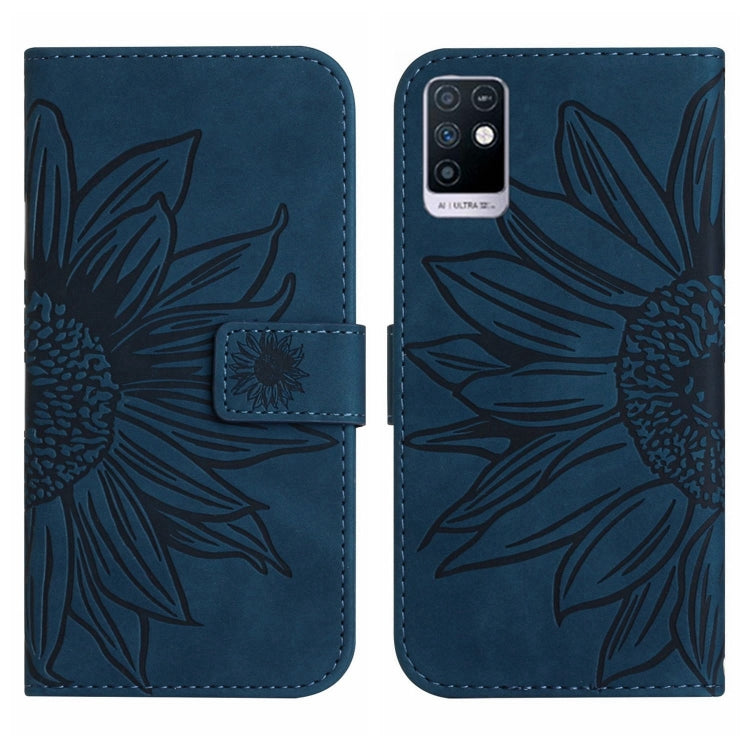 For Infinix Note 10 Skin Feel Sun Flower Pattern Flip Leather Phone Case with Lanyard