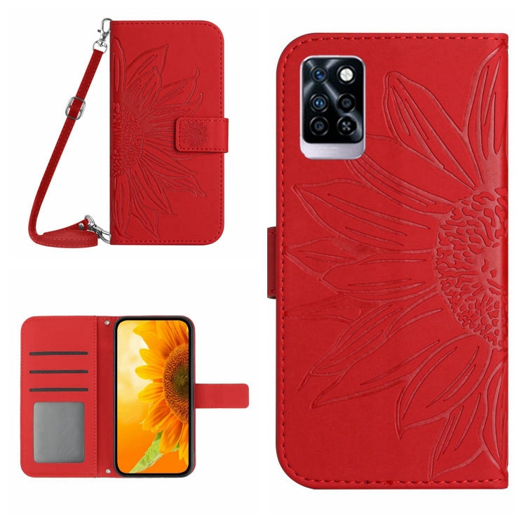 For Infinix Note 10 Pro Skin Feel Sun Flower Pattern Flip Leather Phone Case with Lanyard