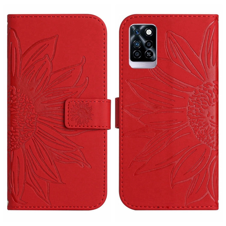 For Infinix Note 10 Pro Skin Feel Sun Flower Pattern Flip Leather Phone Case with Lanyard