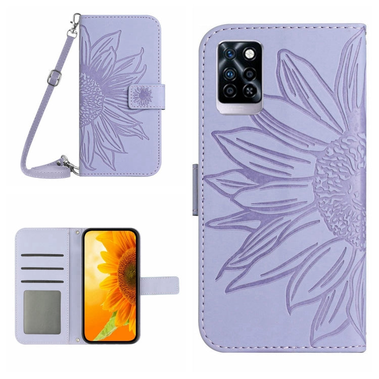 For Infinix Note 10 Pro Skin Feel Sun Flower Pattern Flip Leather Phone Case with Lanyard