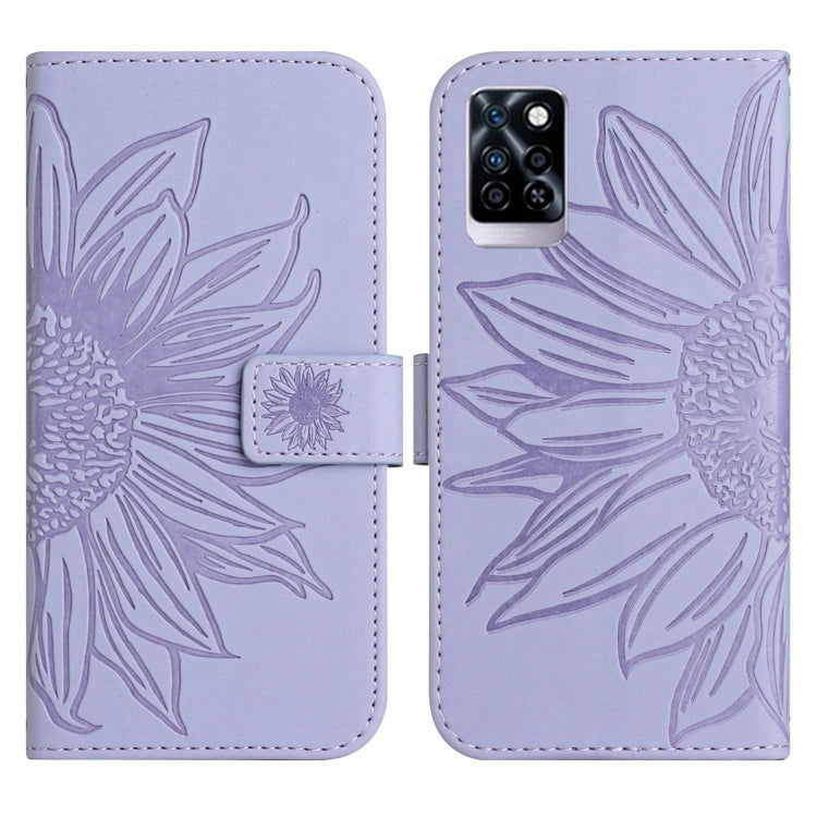 For Infinix Note 10 Pro Skin Feel Sun Flower Pattern Flip Leather Phone Case with Lanyard