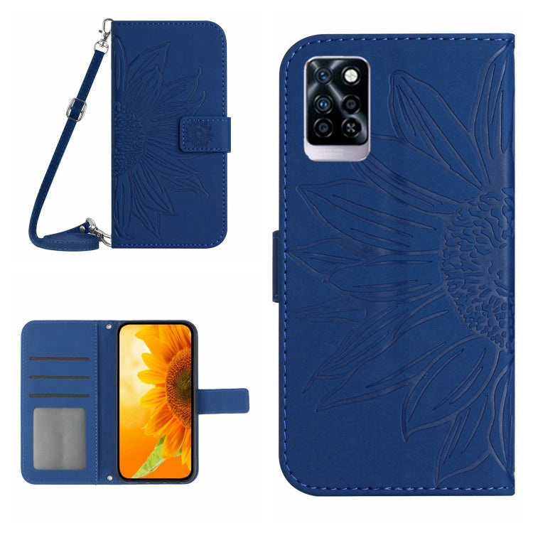 For Infinix Note 10 Pro Skin Feel Sun Flower Pattern Flip Leather Phone Case with Lanyard