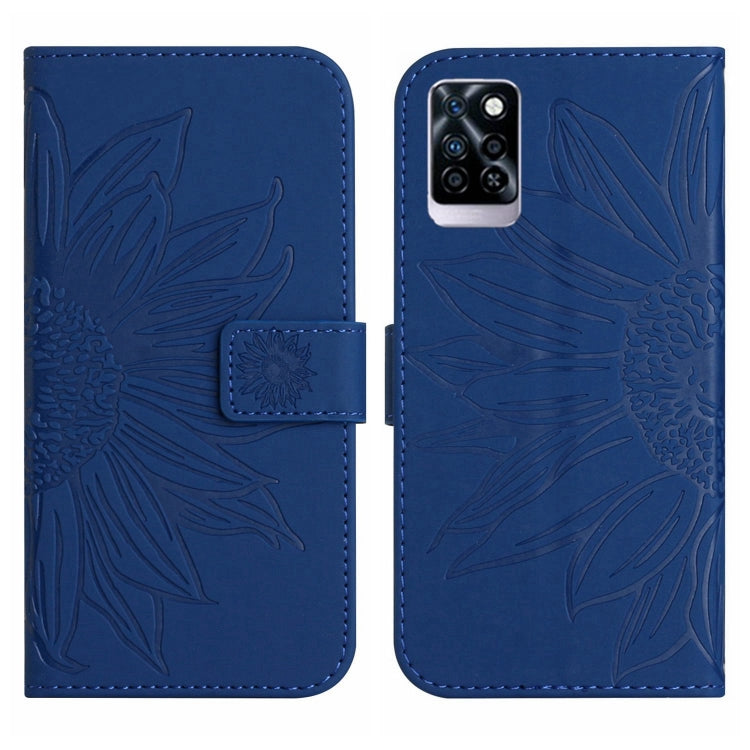 For Infinix Note 10 Pro Skin Feel Sun Flower Pattern Flip Leather Phone Case with Lanyard