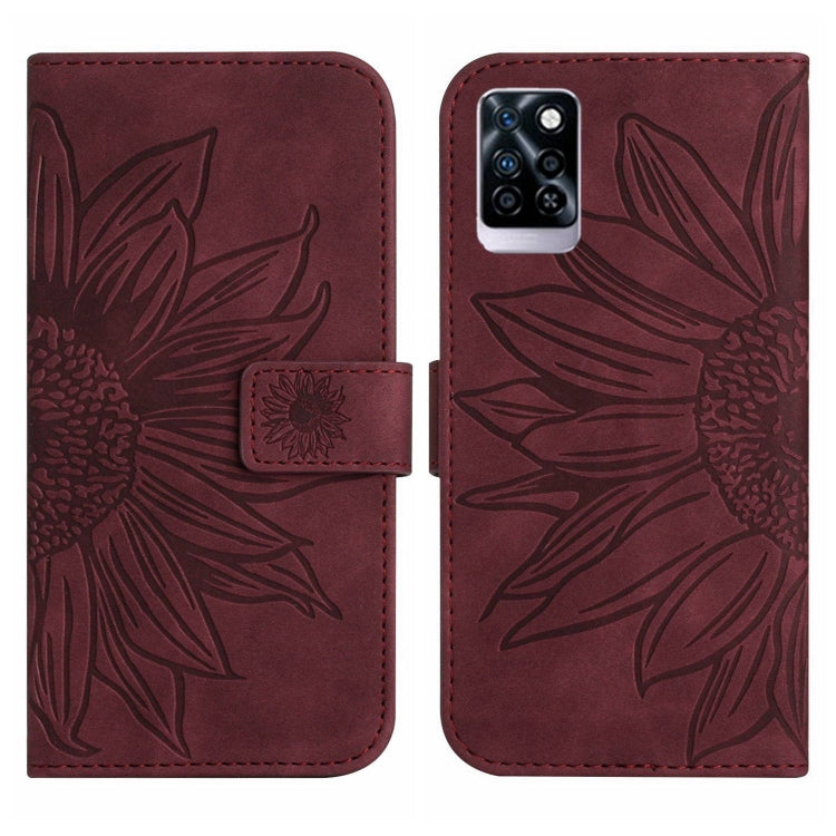 For Infinix Note 10 Pro Skin Feel Sun Flower Pattern Flip Leather Phone Case with Lanyard