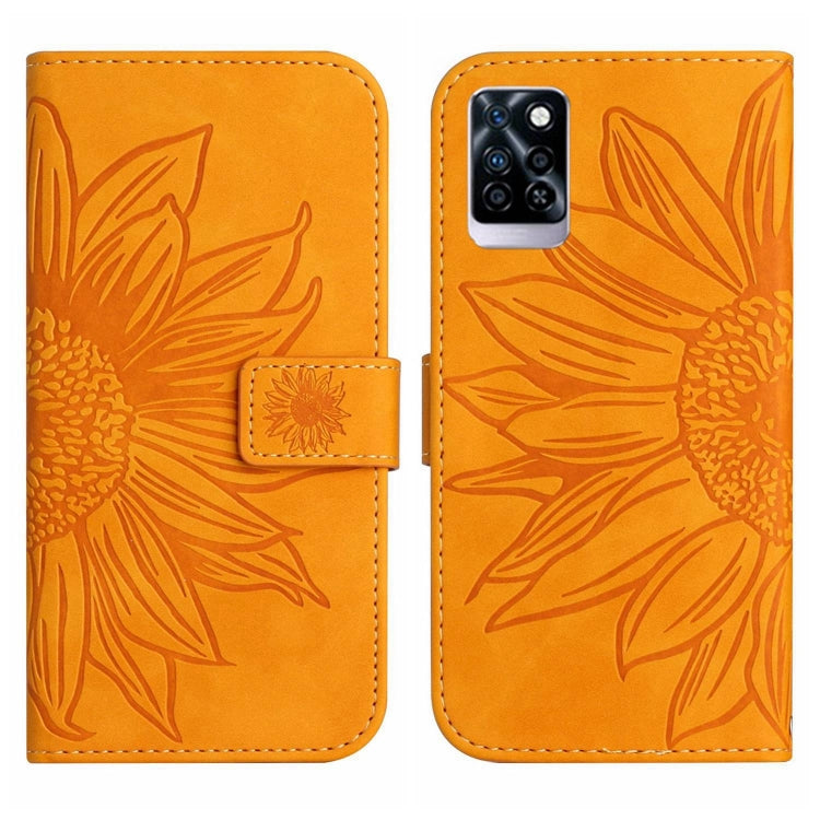 For Infinix Note 10 Pro Skin Feel Sun Flower Pattern Flip Leather Phone Case with Lanyard