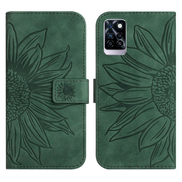 For Infinix Note 10 Pro Skin Feel Sun Flower Pattern Flip Leather Phone Case with Lanyard