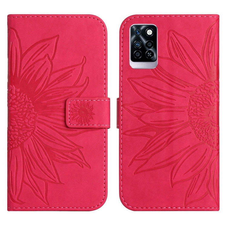 For Infinix Note 10 Pro Skin Feel Sun Flower Pattern Flip Leather Phone Case with Lanyard