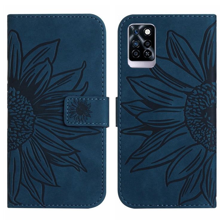 For Infinix Note 10 Pro Skin Feel Sun Flower Pattern Flip Leather Phone Case with Lanyard