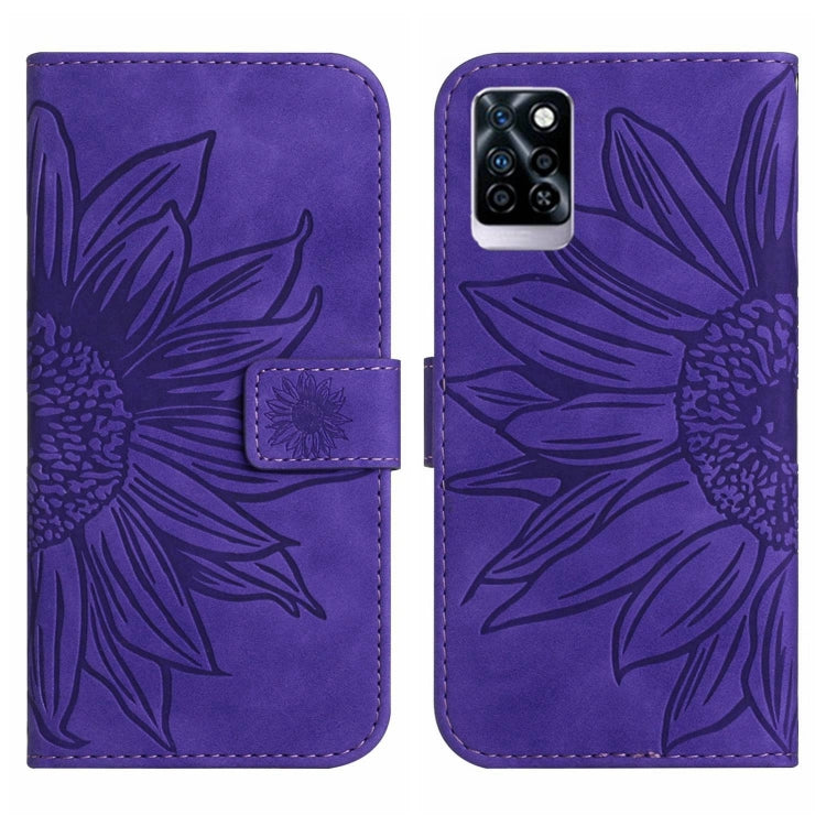 For Infinix Note 10 Pro Skin Feel Sun Flower Pattern Flip Leather Phone Case with Lanyard
