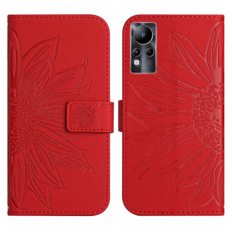For Infinix Note 11 Skin Feel Sun Flower Pattern Flip Leather Phone Case with Lanyard