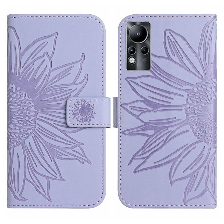 For Infinix Note 11 Skin Feel Sun Flower Pattern Flip Leather Phone Case with Lanyard