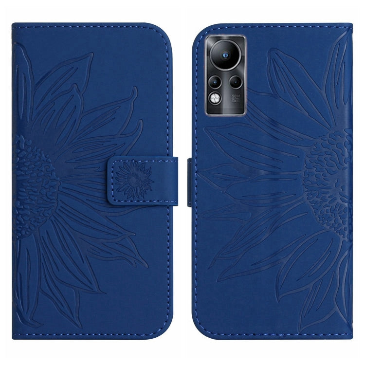 For Infinix Note 11 Skin Feel Sun Flower Pattern Flip Leather Phone Case with Lanyard