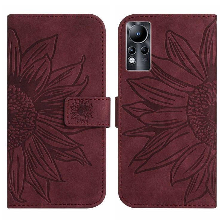 For Infinix Note 11 Skin Feel Sun Flower Pattern Flip Leather Phone Case with Lanyard