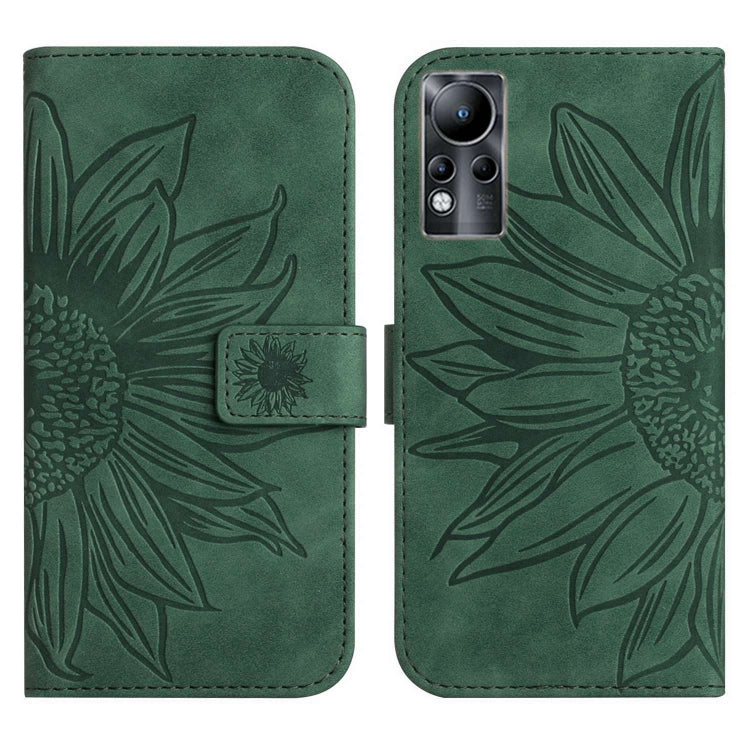 For Infinix Note 11 Skin Feel Sun Flower Pattern Flip Leather Phone Case with Lanyard