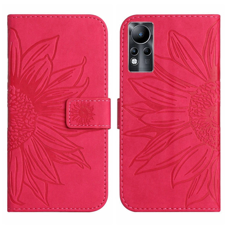 For Infinix Note 11 Skin Feel Sun Flower Pattern Flip Leather Phone Case with Lanyard