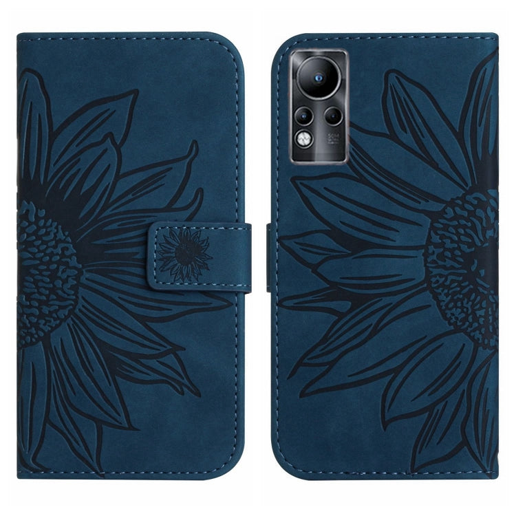 For Infinix Note 11 Skin Feel Sun Flower Pattern Flip Leather Phone Case with Lanyard