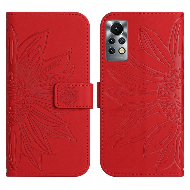 For Infinix Note 11 Pro / Note 11s Skin Feel Sun Flower Pattern Flip Leather Phone Case with Lanyard